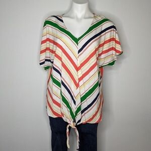 ✨3/$15 143 Story by Line Up striped v neck top M